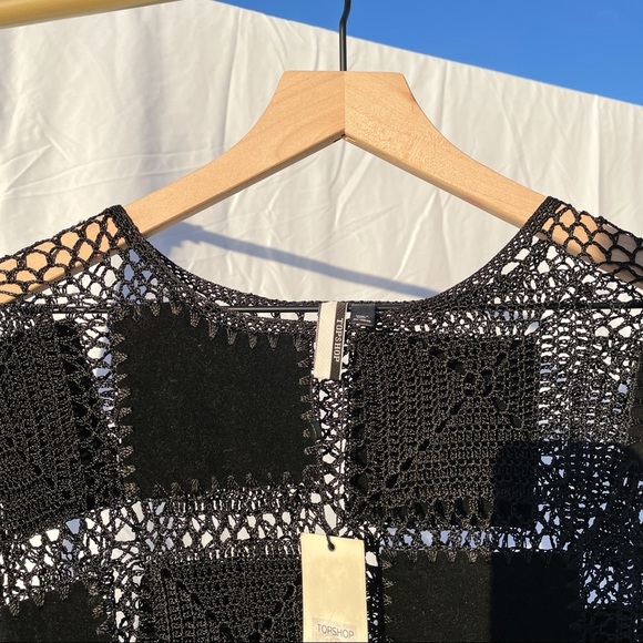 TOPSHOP Patchwork Boho Fringe Festival Crochet Crop Top NWT SMALL - Picture 3 of 8